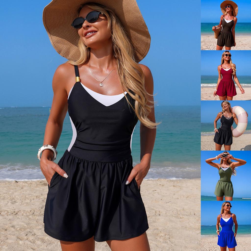 Women’s Fashion One-Piece Swimsuit, Sporty Bikini Swimwear, Modest Monokini Bathing Suit