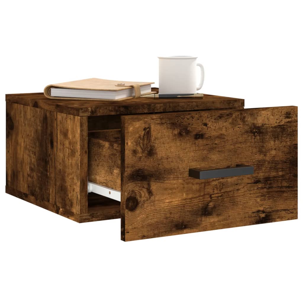 Wall Mounted Nightstands (2 pcs) Smoked Oak 35 x 35 x 20 cm