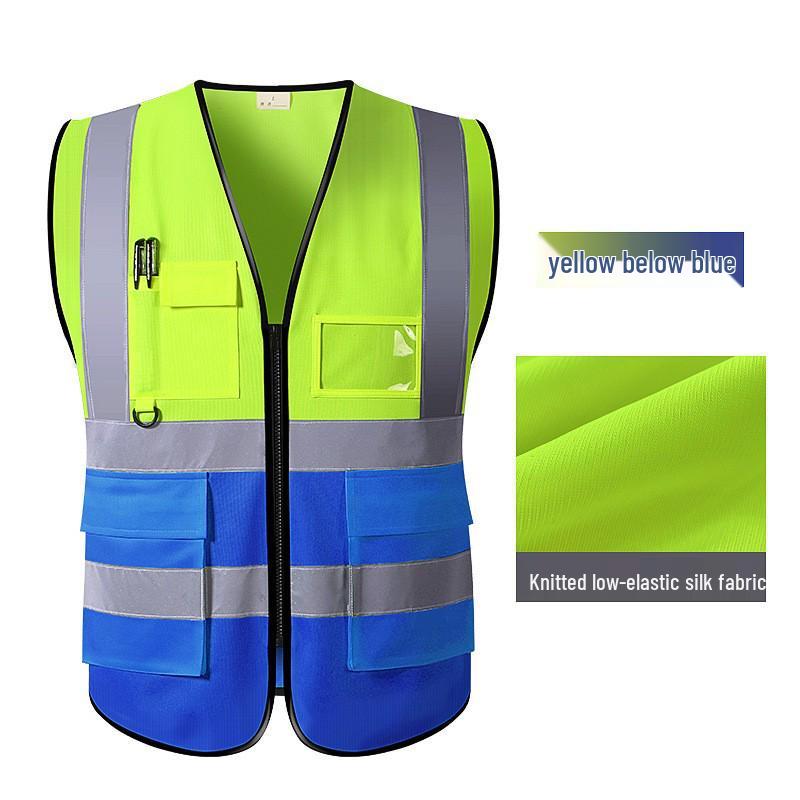 Multi-Pocket Reflective Safety Vest for Construction and Traffic Duty