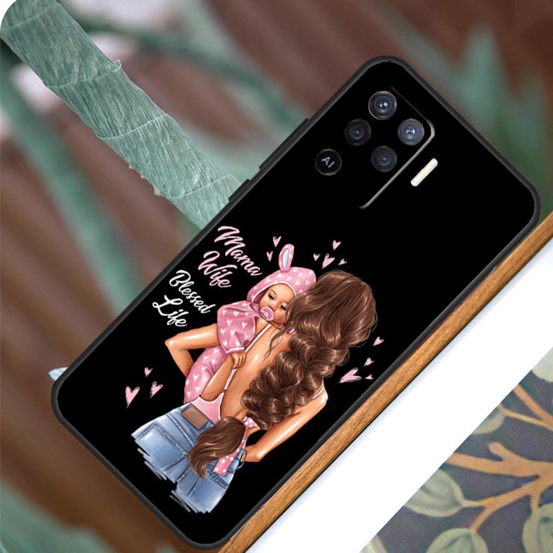 Beautiful Mother Daughter Son For OPPO A58 A78 A98 A54 A74 A94 A16 A76 A96 A5 A9 A52 A72 A79 A53S A15 A17 A57 A77 Case
