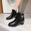 Winter Boots for Women  High Quality Black Matte Women's Boots Comfortable Square Heel Zipper Platform Boots Botas De Mujer