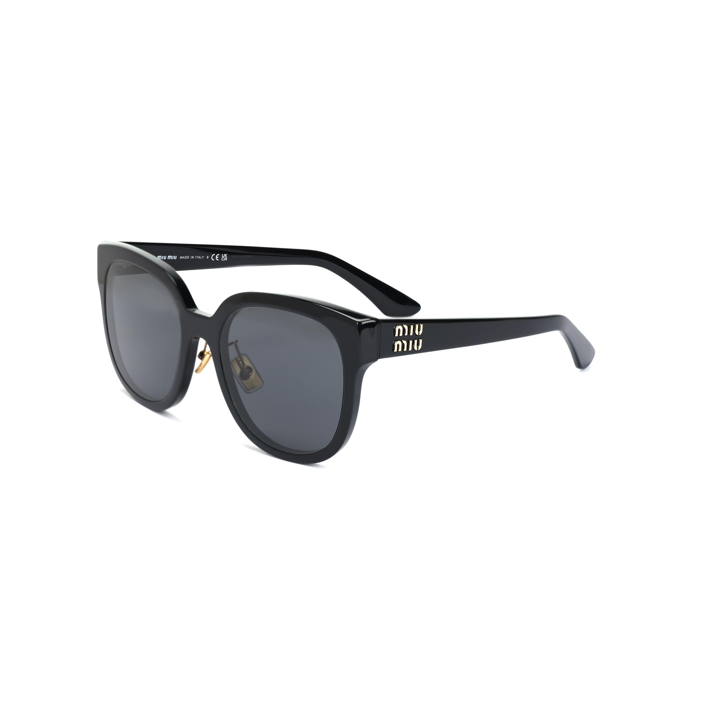 

Miu Miu Logo Round Sunglasses Women sunglasses Black OMU01ZS Eyeglass Case/Pouch+Box,Black