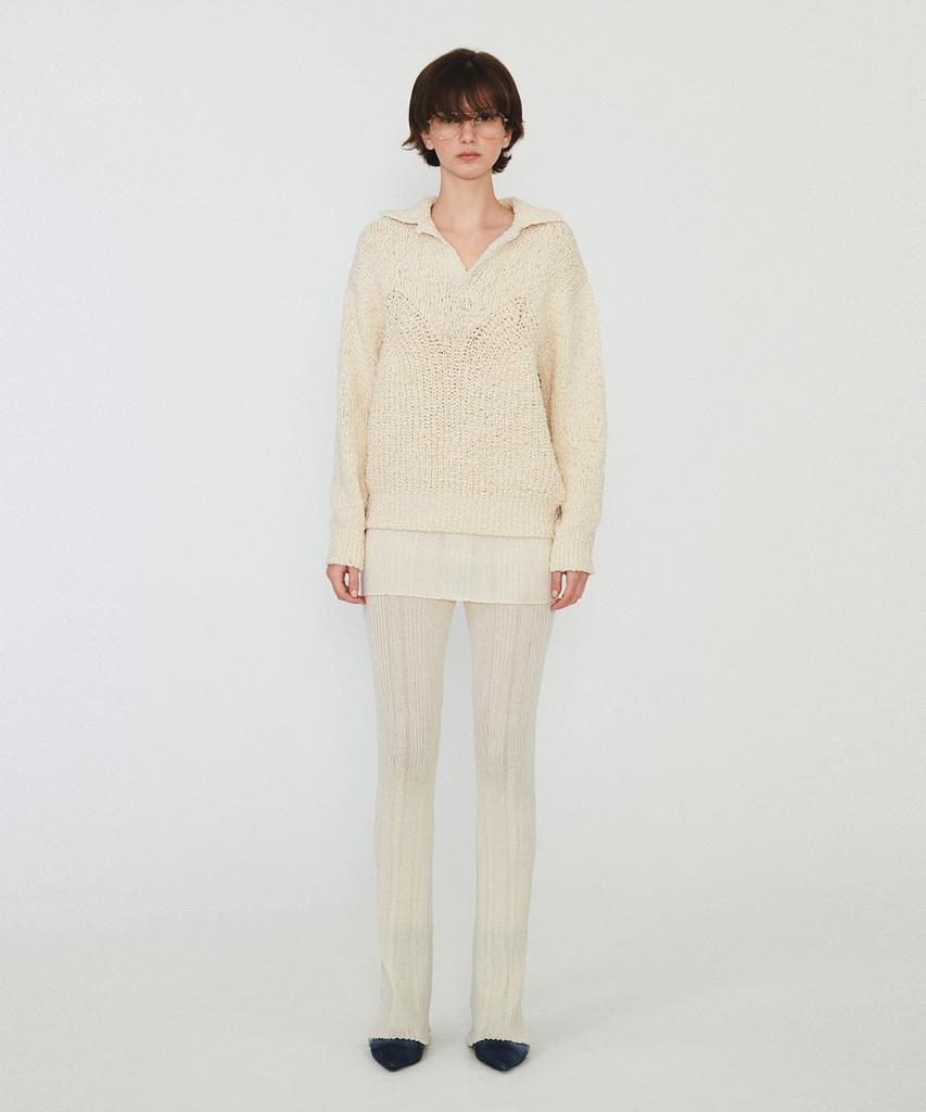 Daiaegeuneol Open Collar Overfit Knit (Ivory)