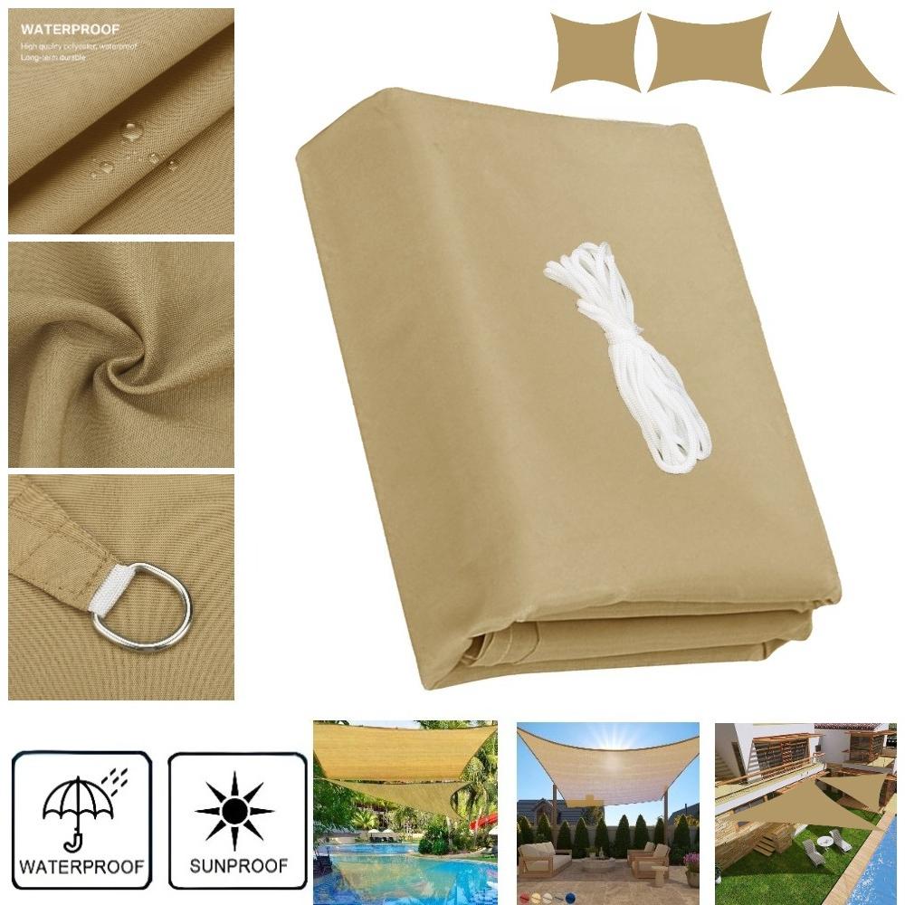 

Heavy Duty Sun Shade Sails UV Protection Fade Tear Rust Resistant Rectangle Sunshade Canopy Curved Edges Blocks Sunlight Awnings Triangle 2x2x2M песочный