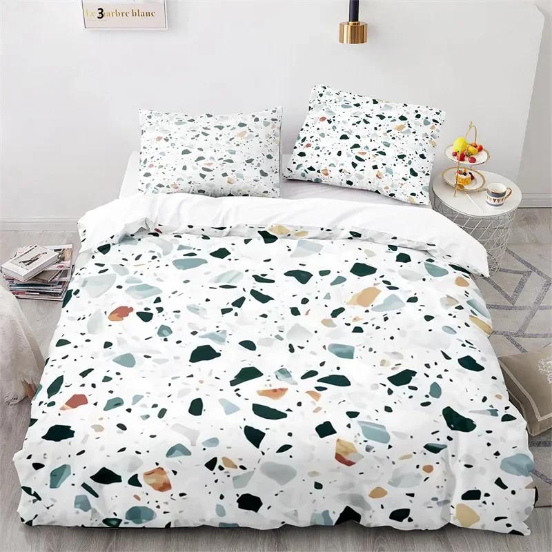 Marble Duvet Cover Microfiber Geometric Pattern Bedding Set Abstract Comforter Cover Full King For Kids Teen Adult Bedroom Decor