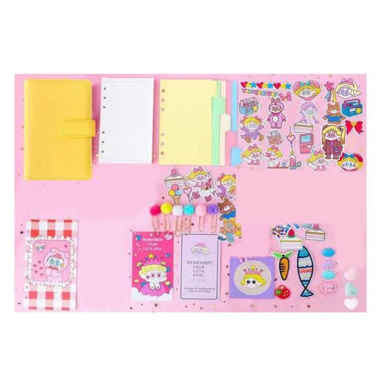 Girls Journals Portable 40 Grid Inner Pages წყალგაუმტარი ზედაპირის საკანცელარიო მულტფილმი ნოუთბუქები სახელმძღვანელო სტუდენტური საკანცელარიო ნივთები