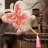 Embroider Flowers Circular Fan Retro Butterfly Hydrangea Lotus Double-Sided Embroidery Bamboo Handle Temple Fan Chinese Style Ornaments