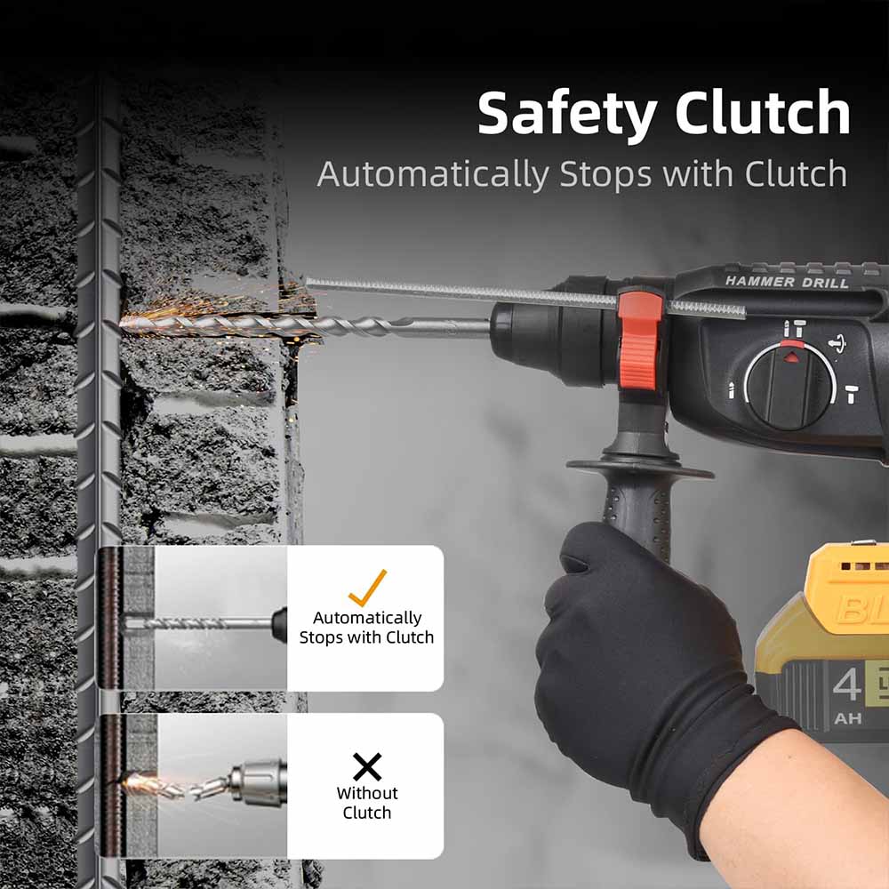 For Dewalt 20V Battery 26MM Brushless Electric Hammer Drill Multifunctional Rotary Cordless Hammer Drill For Makita/Milwaukee