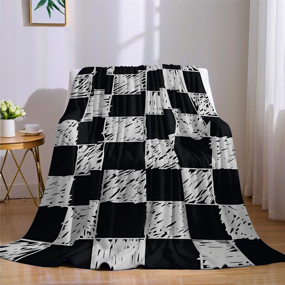Karomuster Flanell Decke Warm Weich Halloween Weihnachten Sofa Warm Gemütlich Dekoratives Dekor Geschenk für Alle Jahreszeiten