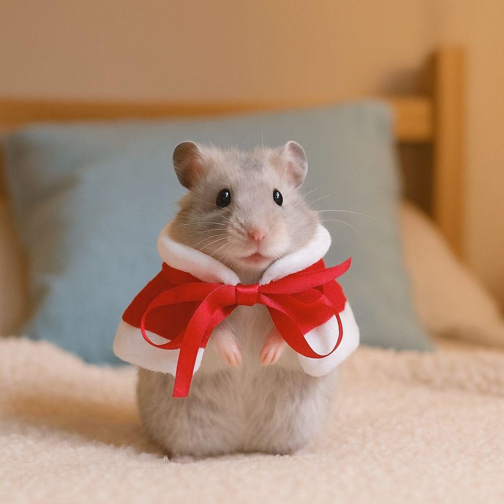 Cute Warm Hamster Cloak Windproof Festive Parrot Christmas Cape Adjustable Comfortable Pet Hamster Outfits Christmas