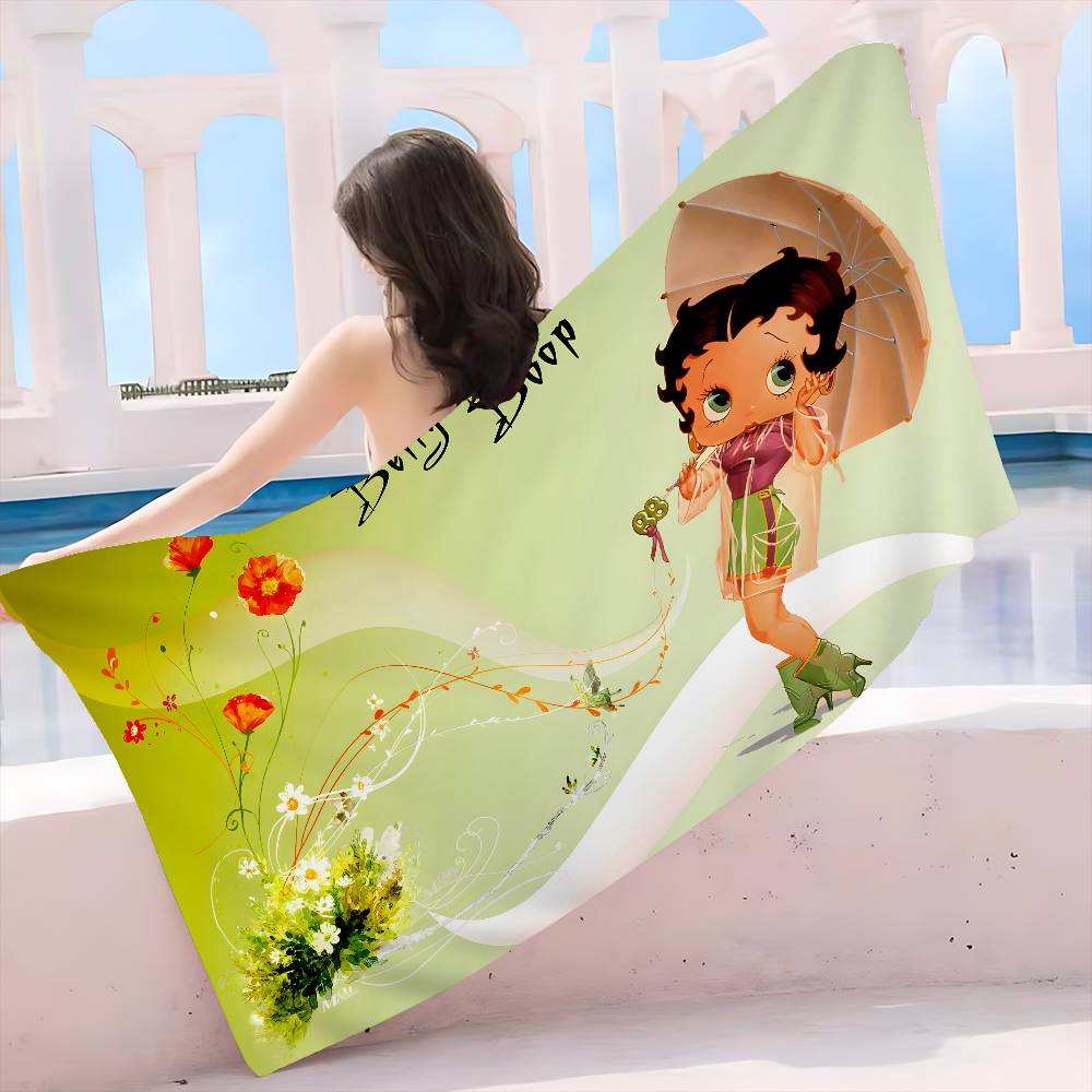 Anime B-Bettys B-Boops Microfiber Beach Towel Absorbent Quick Dry Soft Yoga Swimming Resort Mountain Climbing Towel