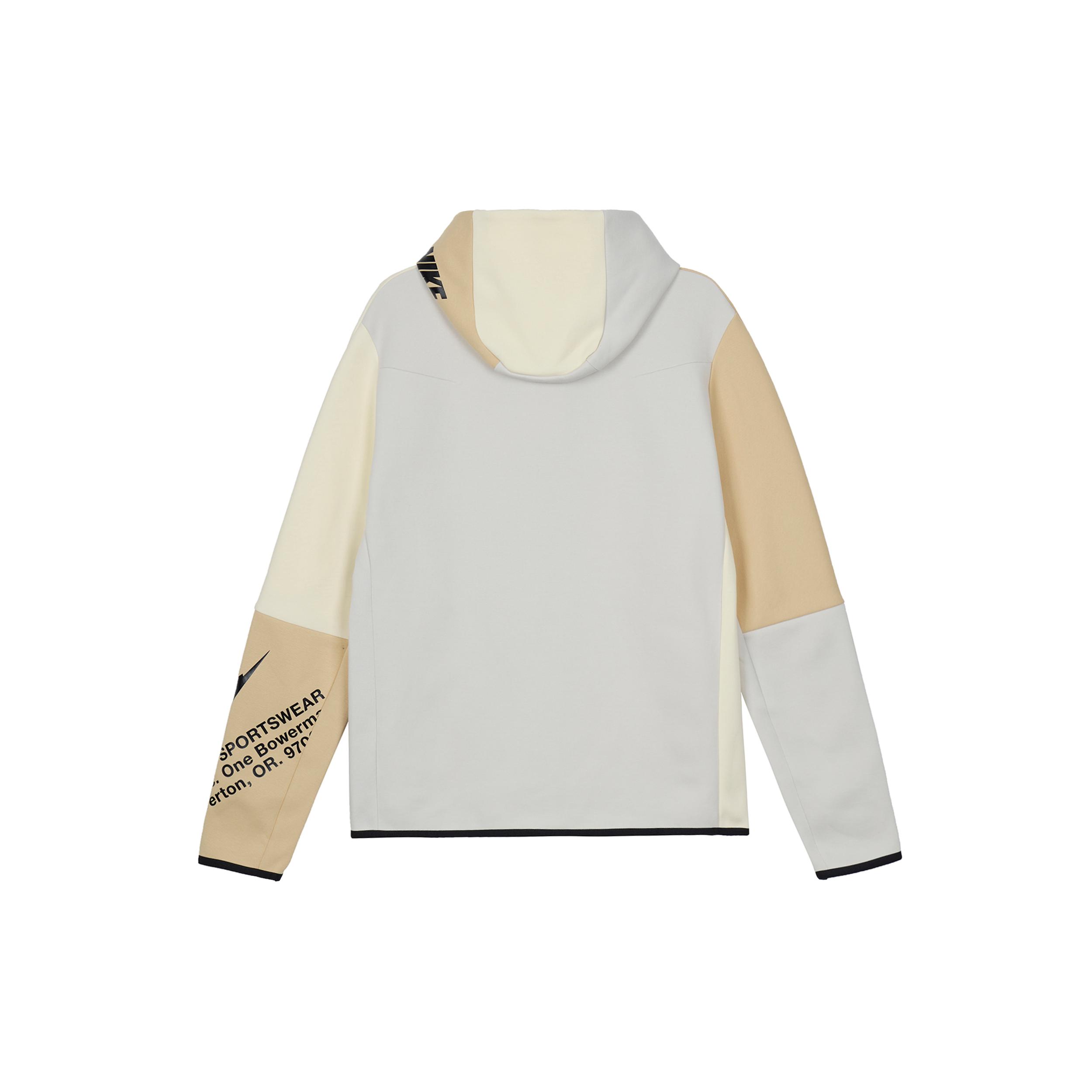 

New Nike Sportswear Tech Fleece Printed Full Zip Hoodie Light Bone/Coconut Milk/Sesame/Black DM6475-072 XXL