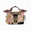 Geantă de mână [Geantă personalizată] Georgie 20, clasică, la modă și versatilă JELLYCAT piele de vacă, pachet de bază fluture roz vânt (geantă + sac de praf)