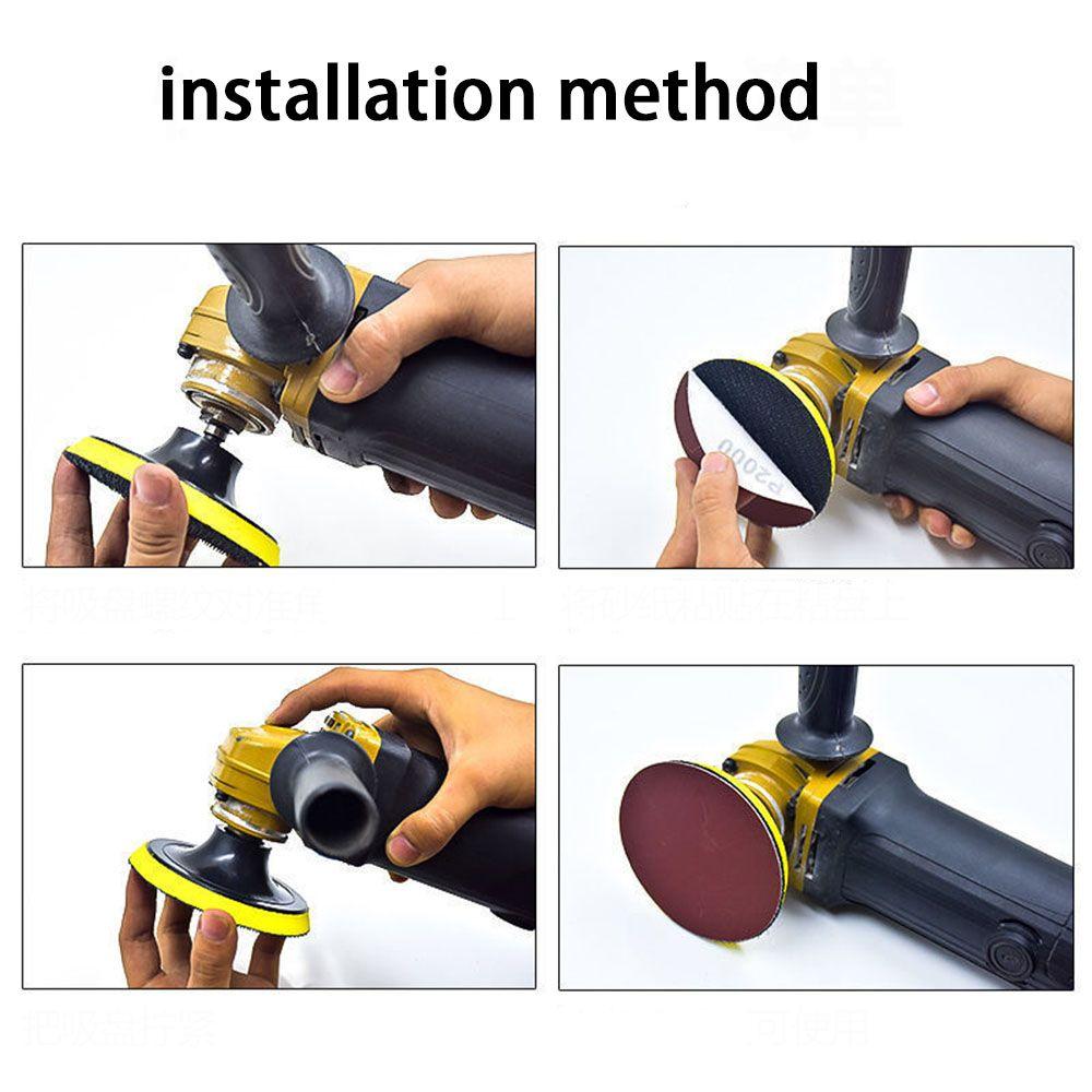 100PCS 5 Inch 8 Hole Red Sanding Disc Flap Sandpaper Velour Dry Polishing Self Adhesive Backing Grit Polish Pad