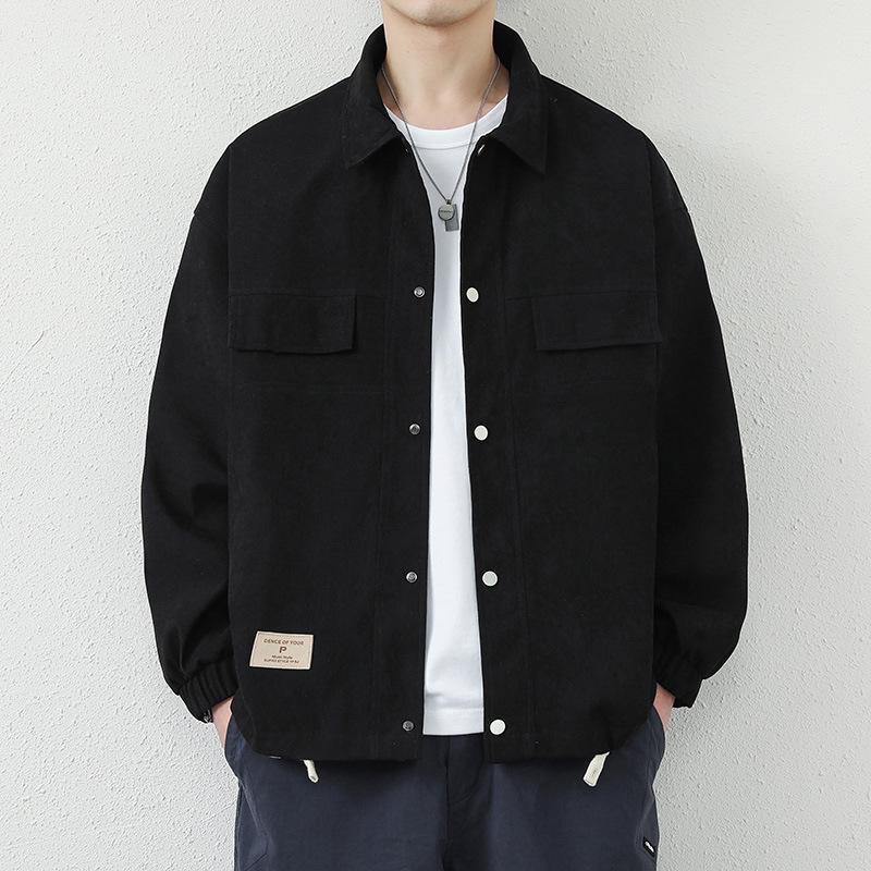 Jacket Men s Spring and Autumn American Loose Top Men s Trendy Brand Casual Handsome Lapel Jacket Men s Top M