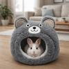 Bear Shape Guinea Pig House Semi-enclosed Hideaway Shelter Hamster Cotton Nest Cage Accessories