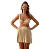 Spring and Summer Women's Woolen Knit Small Bra Pleated Short Skirt Suit