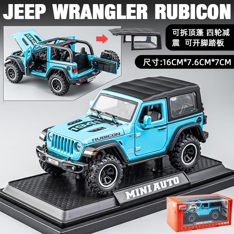 

1:32 Wrangler Wheel Off-Road Vehicle Model Sound and Light Pull Back Toy Model Ornament Diecast Alloy Car Model Collectible