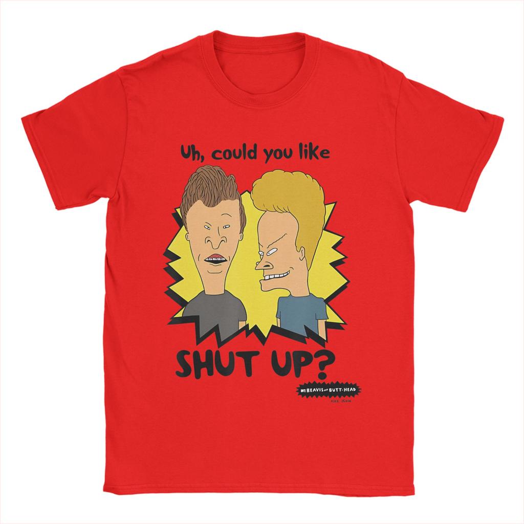 Funny Bickering Shut Up Beavis and Butthead T Shirt Cotton Casual TShirt Crewneck  Tees Short Sleeve Clothes 4XL 5XL 6XL