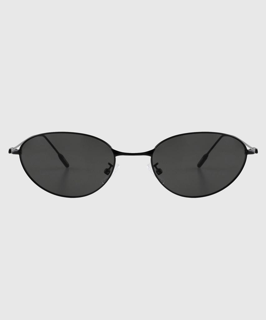 Tuditeo Acm Occhiali da Sole Metallici Sottili Vintage Lente Colorata in Nylon C5 Tutto Nero