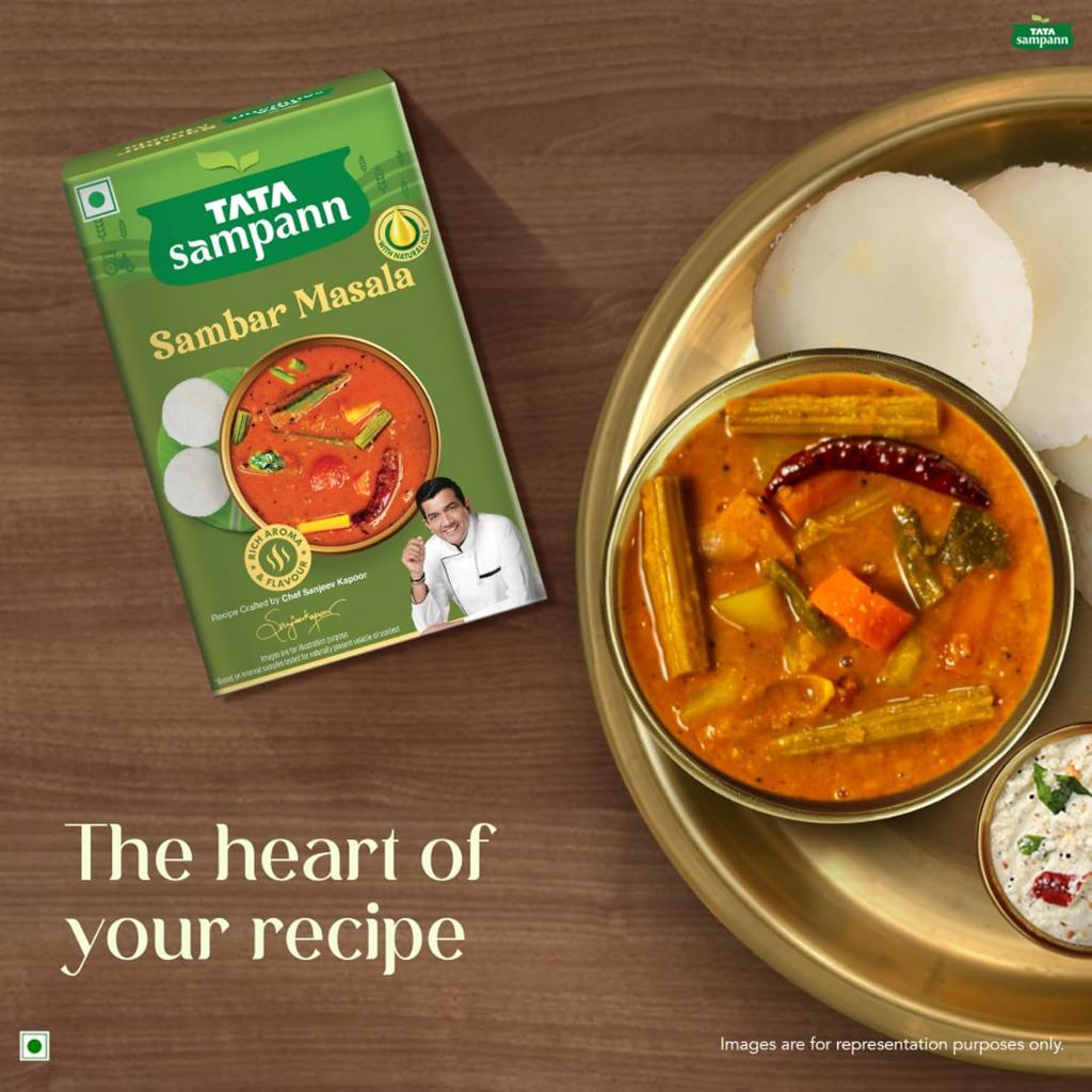 Tata Sampann Sambhar Masala Powder Crafted By Chef Sanjeev Kapoor For Authentic Indian Cooking 45 g