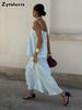 Cotton Strappy Dress Set Summer New Style Temperament Lazy Strappy + Fish Tail Dress Long Dress Set