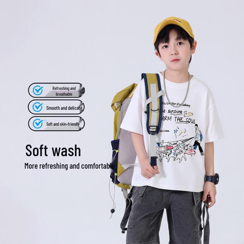 Boys' Summer Cotton Blend Short Sleeve T-Shirt