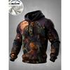 3D Print Halloween Fleece Hoodie Monster Pumpkin Kid Haunted House Full Print Pullover Long Sleeve Kangaroo Pocket Sweatshirt