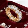 Waterdrop Moissanite Eternity Band Pear Cut Full Diamond Wedding Rings S925 Silver Stackable Wedding Ring for Women Men