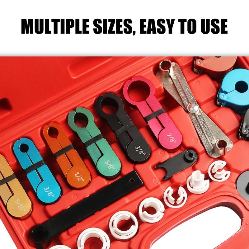Universal 24Pcs Auto AC Repair Tool Oil Line Disconnect Tool For AC Oil & Transmission Systems Pipe Extraction