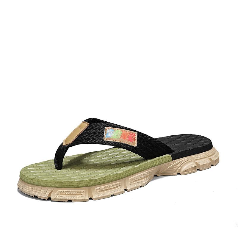 

Трендовые летние нескользящие шлепанцы-сандалии для вождения, уличная повседневная пляжная обувь, мужские шлепанцы с мягкой подошвой 44