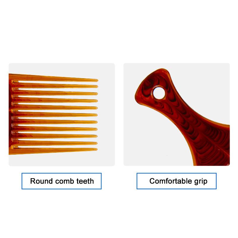 Breiter Zahnpinsel, Pick-Kamm, Gabel, Haarbürste, Einsatz, Haarpick-Kamm, Kunststoffkämme für lockiges Afro-Haar, Styling-Tools für Frauen und Männer