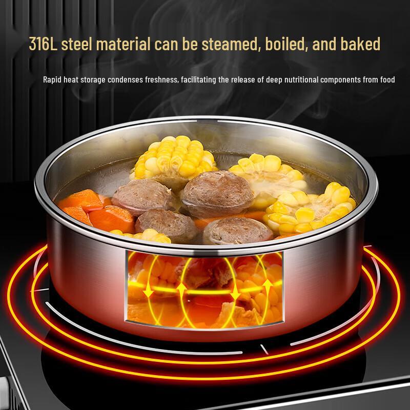 316L Stainless Steel Lidded Steaming Bowl
