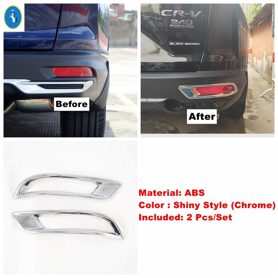

Carbon Fiber / Shiny Auto Front / Rear Bumper Fog Lights Lamps Decor Frame Cover Trim ABS Accessories For Honda CRV CR-V C Chrome