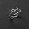 Vintage Goth Thorns Couple Rings For Men Women Irregularity Opening Vine Punk Ring Party Jewelry Gifts Accessories