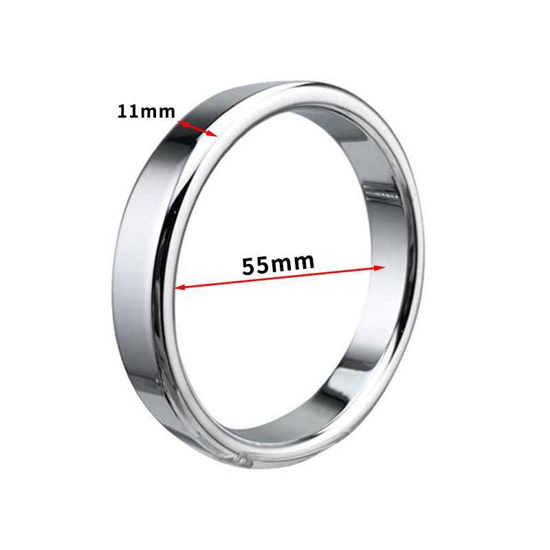 Super Smooth Penis Ring Sex Toys For Men Stainless Steel Large Cock Ring Penis Scrotum Pendant Ball Stretcher Metal Cockring