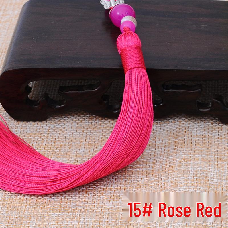 

Butterfly Fan Tassel: Handmade Woven Polyester Ice Silk Hanfu Costume Decoration Ornament