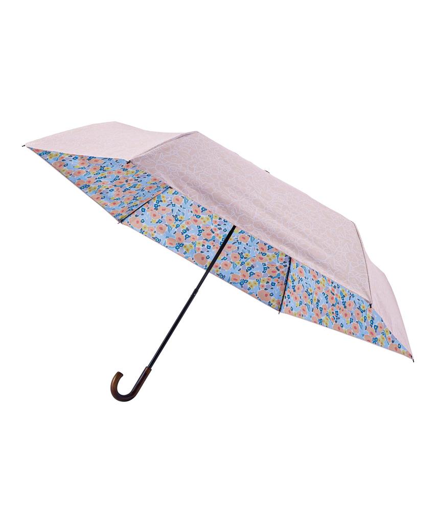 estaa Sun and Rain Heat Sun UV Pale Orange (Esta) Women's Parasol, Umbrella, Foldable, Plain/Floral Pattern, Shielding, Protection, Cut, 54cm,