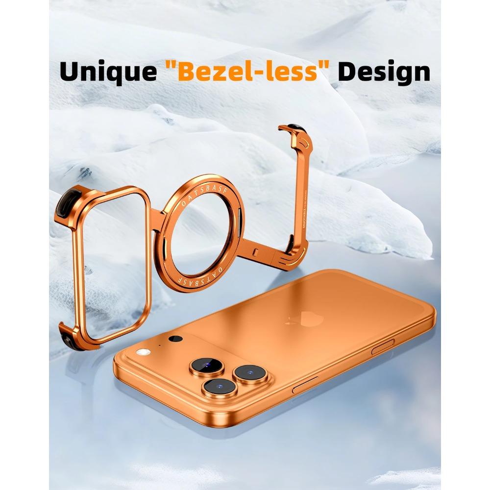 Oatsbasf Phone Case for iPhone 17 Pro/Pro Max/17/Air with 360° Rotatable Stand Metal Frameless Magsafe Protective Shockproof