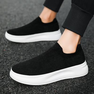 Spring and Summer New One-pedal Breathable Mesh Shoes Couple Thick-soled Fly-woven Foot Socks Casual Shoes Men's Shoes