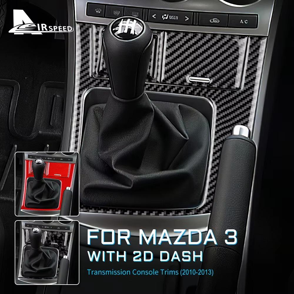 Para Mazda 3 2010 2011 2012 2013 Fibra de Carbono Forjada Suave Real Accesorios Panel de Marco de Palanca de Cambios de Coche Cubierta Pegatina Adorno Interior