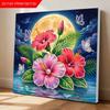 Flowers and Butterflies Full 5D DIY Pearl Gem Art Diamond Painting Kits for Adults/Beginners Gift Idea Home Decor 11.81x11.81in