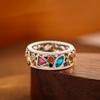 Longrui Fashion Geometric Pattern Hollow Multicolor Ring for Women European and American