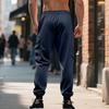 Men Cargo Jogger Sweatpants, Elastic Drawstring Waist Zippered Thigh Cargo Pocket Side Hand Pockets Ribbed Ankle Cuffs Soft Casual Athletic Trousers