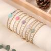 Vintage Handmade Double Layer Natural Stone Stainless Steel Bracelet For Women Light Luxury Jewelry