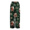 Ladies' Loose And Casual Christmas Printed Wide Leg Pants With Elastic Waistband Drawstring And Pocket Pants