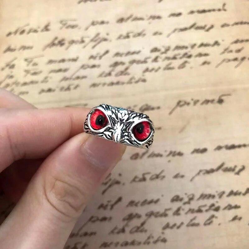 Cute Women Men Simple Design Rings Vintage Owl Frog Smiling Ring For Woman Girl Ancient Silver Color Retro Punk Jewelry Gift