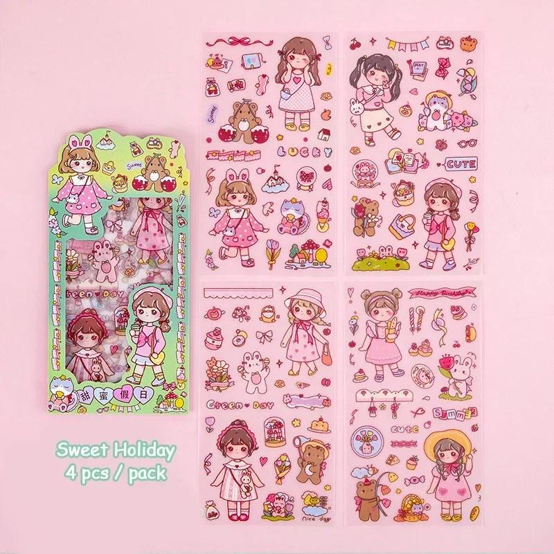 Kawaii Girl Stickers Cute DIY Scrapbooking Journal Decor Princess Stickers Kids Gift Stationery School Supplies