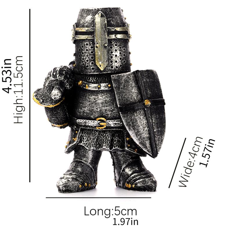 Trpasličí ozdoba socha venkovní dekorace dvora zahradní goblin voják rytíř stráž figurka brnění miniaturní socha dekorace