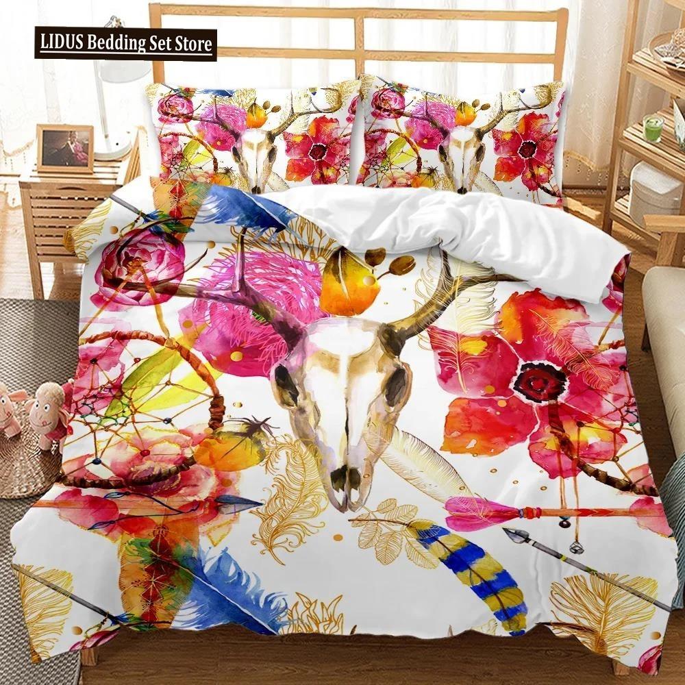 Dream Catcher Duvet Cover Feather Purple Dream Catcher BeddingSymbol Exotic Polyester Quilt Cover Double Queen King